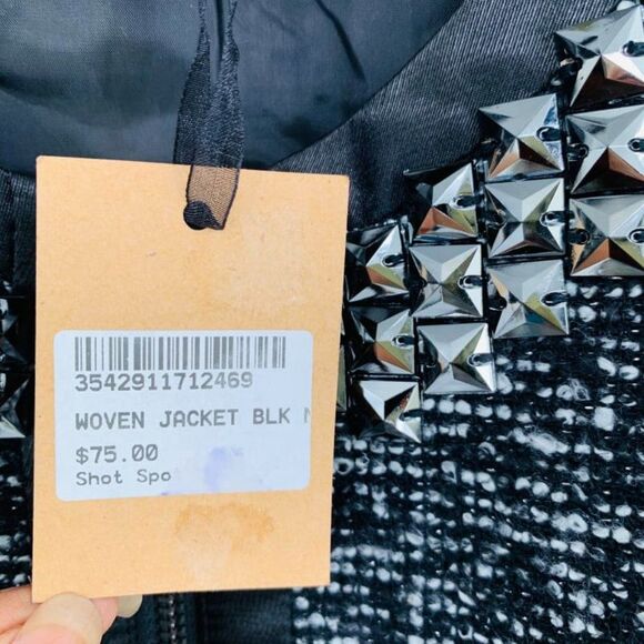 New Molly Bracken Woven Jacket Black Sz M Medium - Picture 6 of 6